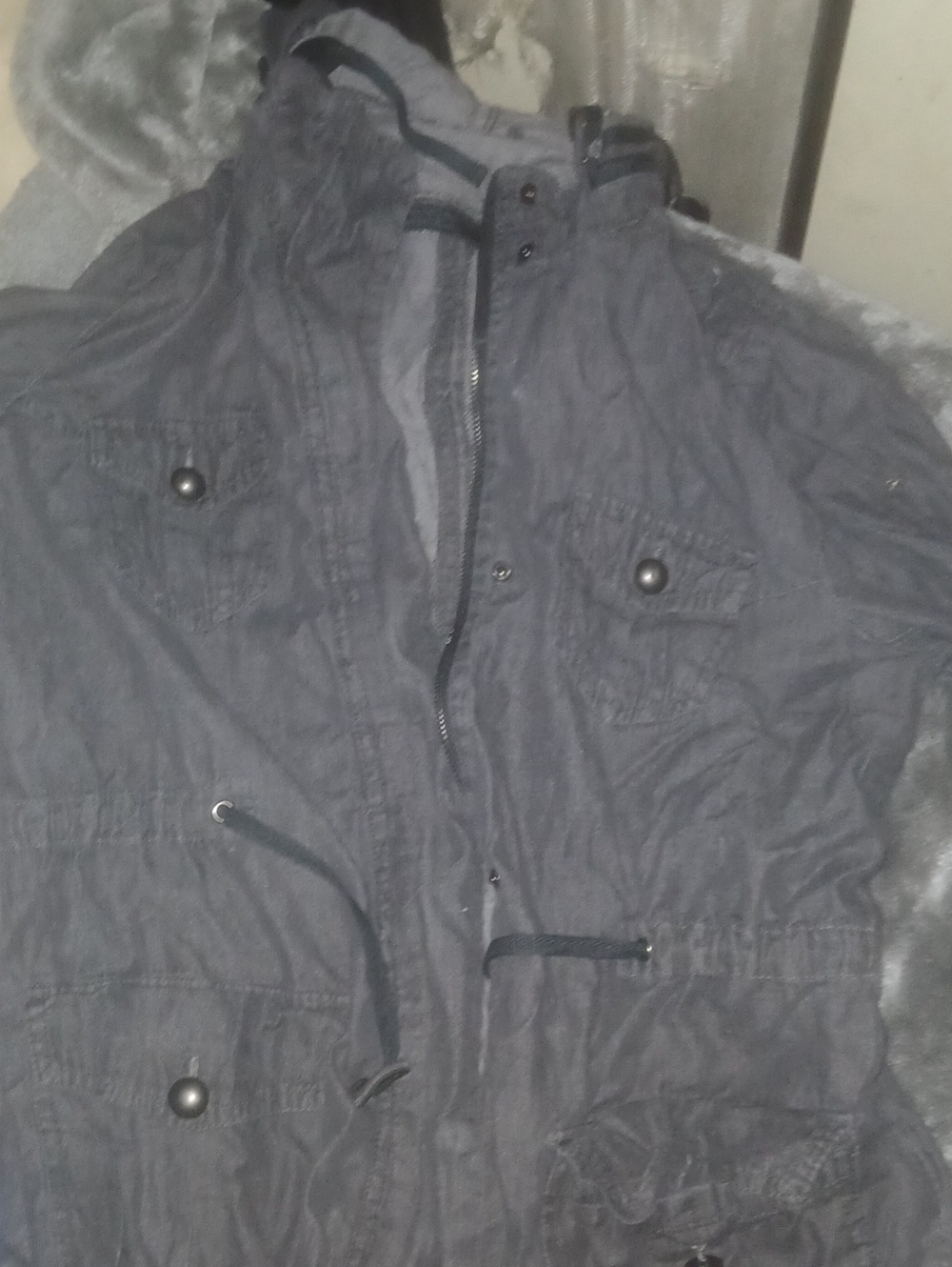 Max Rave Men's Gray Military Field Jacket